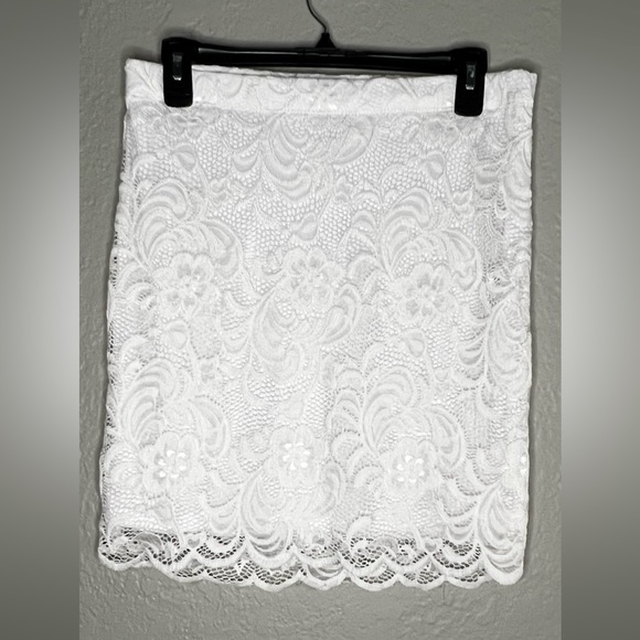 Ambiance Dresses & Skirts - Ambiance Apparel white lace skirt size L NWOT